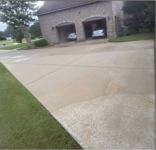 After pressure washing